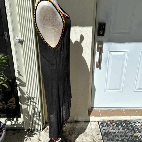 SHEIN- Hi/Low Sun Dress. Orange/Yellow Crotchet work @Hem/Neckline.Size S - Picture 4 of 9